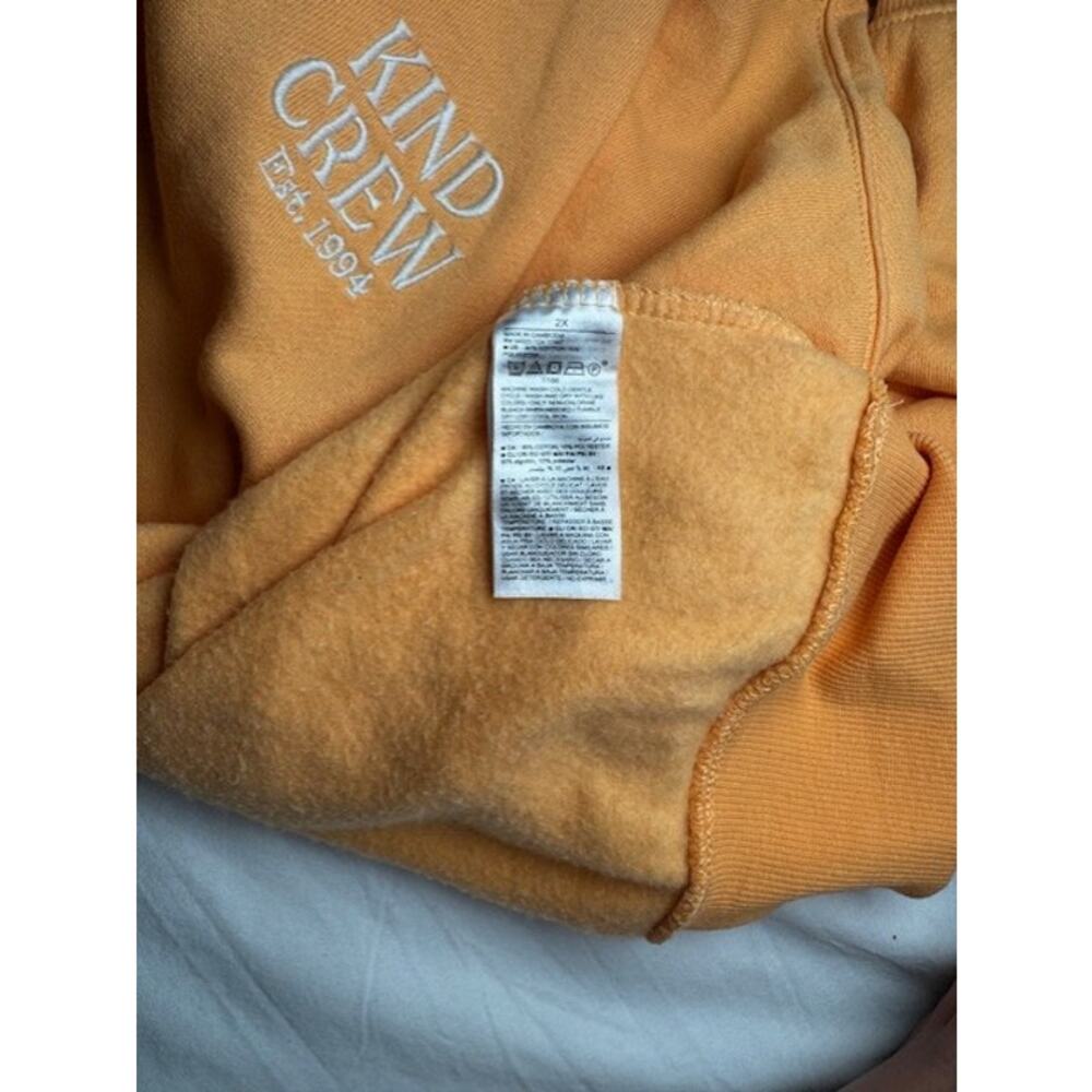 Old Navy Womens Hoodie 2X Coral Orange Cropped Oversized Soft Sweatshirt - Picture 4 of 5